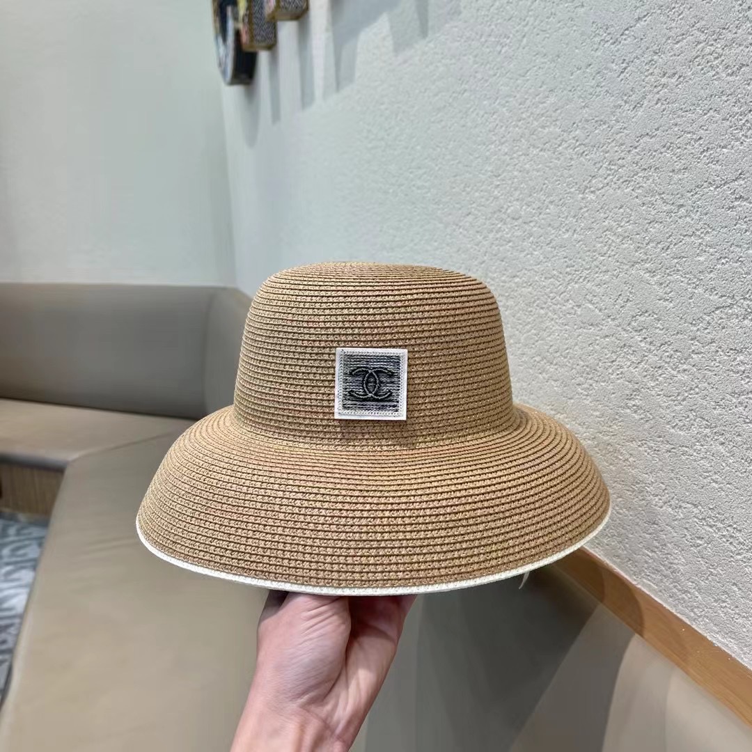 【CHANEL香奈儿】2024新款拼色盆帽草帽，出街必备超好搭配，赶紧入手！