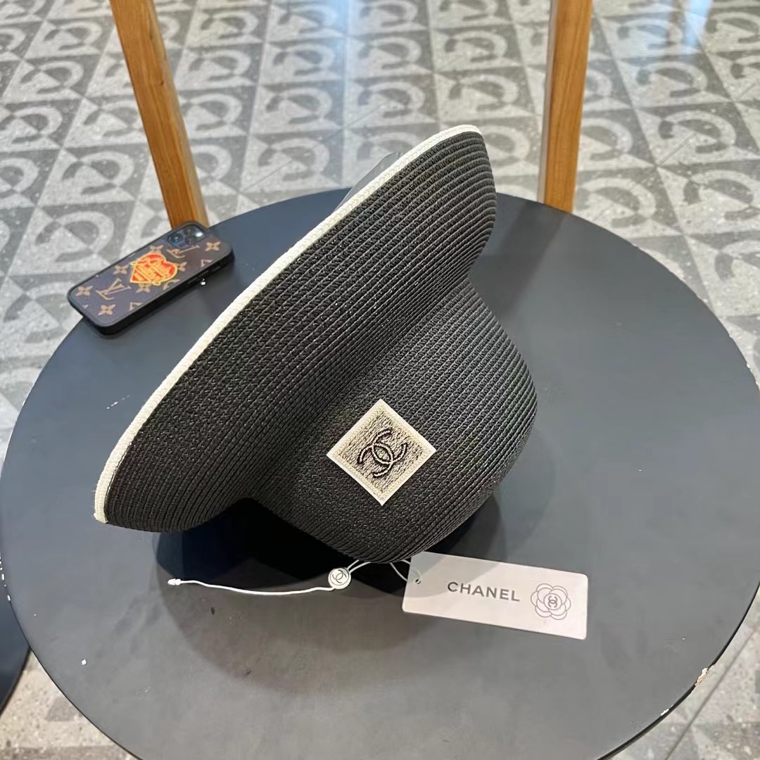 【CHANEL香奈儿】2024新款拼色盆帽草帽，出街必备超好搭配，赶紧入手！