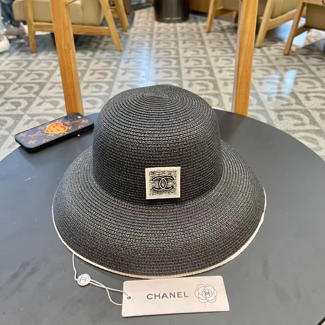 【CHANEL香奈儿】2024新款拼色盆帽草帽，出街必备超好搭配，赶紧入手！