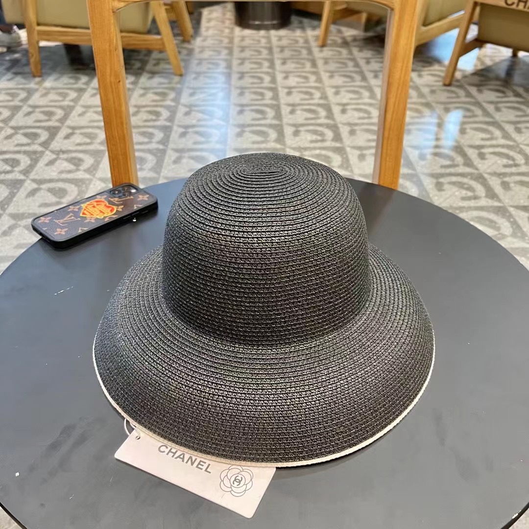 【CHANEL香奈儿】2024新款拼色盆帽草帽，出街必备超好搭配，赶紧入手！