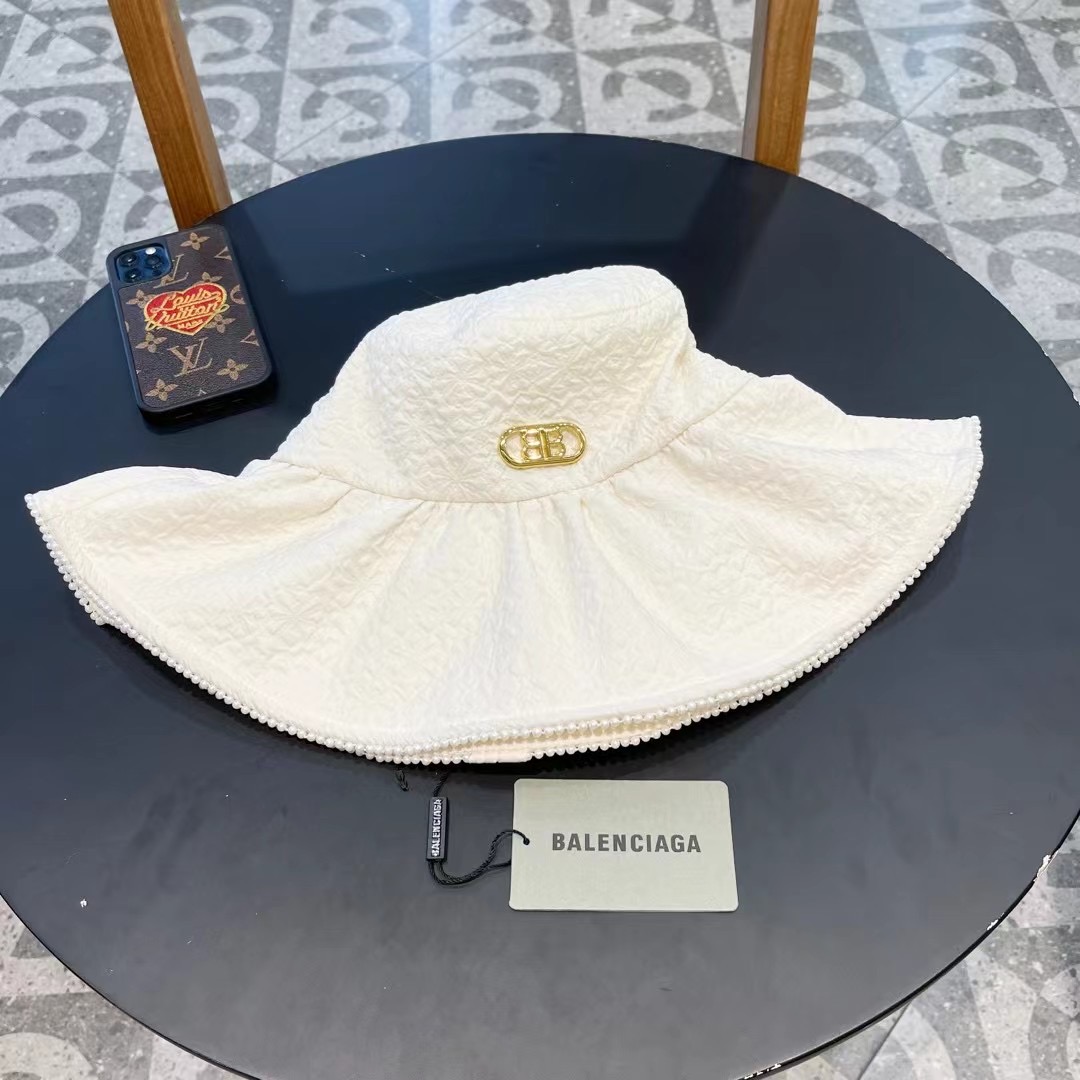 P126 BALENCIAGA Parisian 2024 new fisherman hat, tarp hat, simple leisure 100 centimetres, headline 57 cm - 图片 1