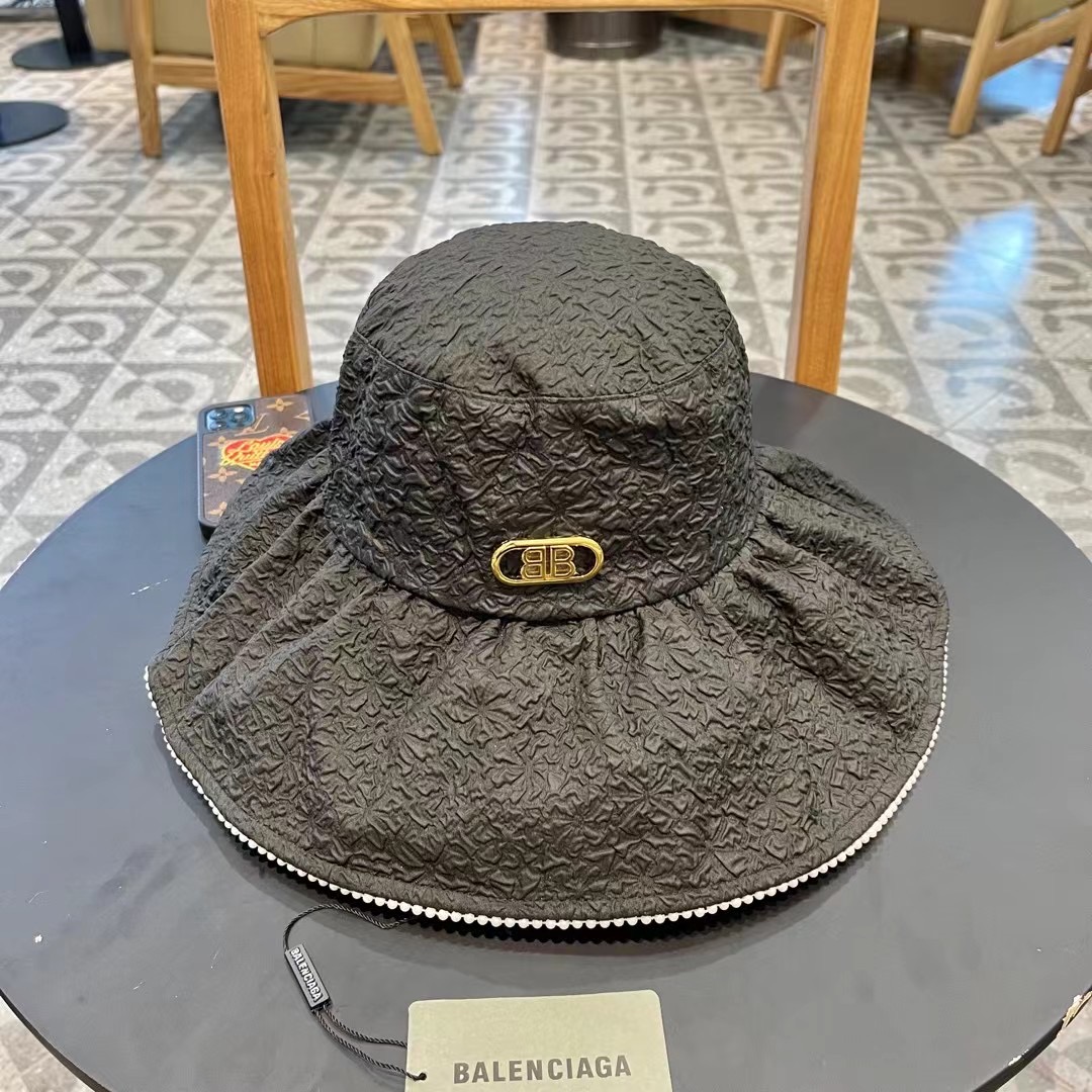 P126 BALENCIAGA Parisian 2024 new fisherman hat, tarp hat, simple leisure 100 centimetres, headline 57 cm - 图片 1
