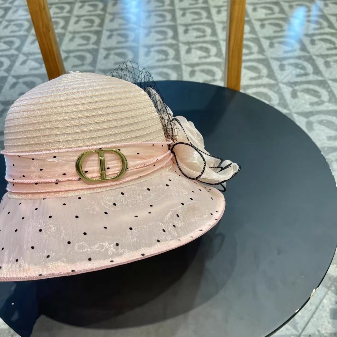 Dior 韩版遮脸时尚太阳帽女夏大花户外折叠防紫外线遮阳帽出游百搭大沿