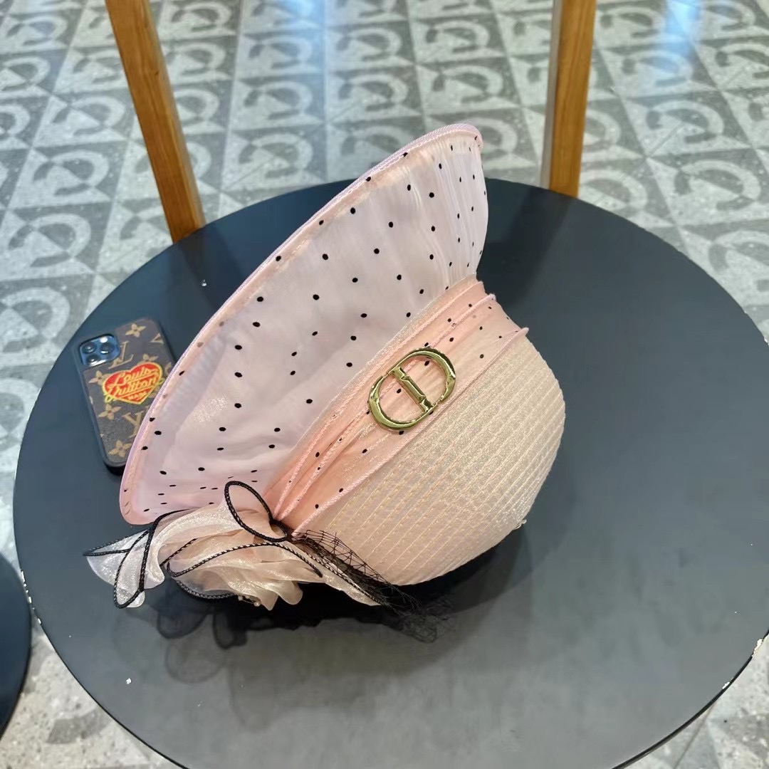 Dior 韩版遮脸时尚太阳帽女夏大花户外折叠防紫外线遮阳帽出游百搭大沿