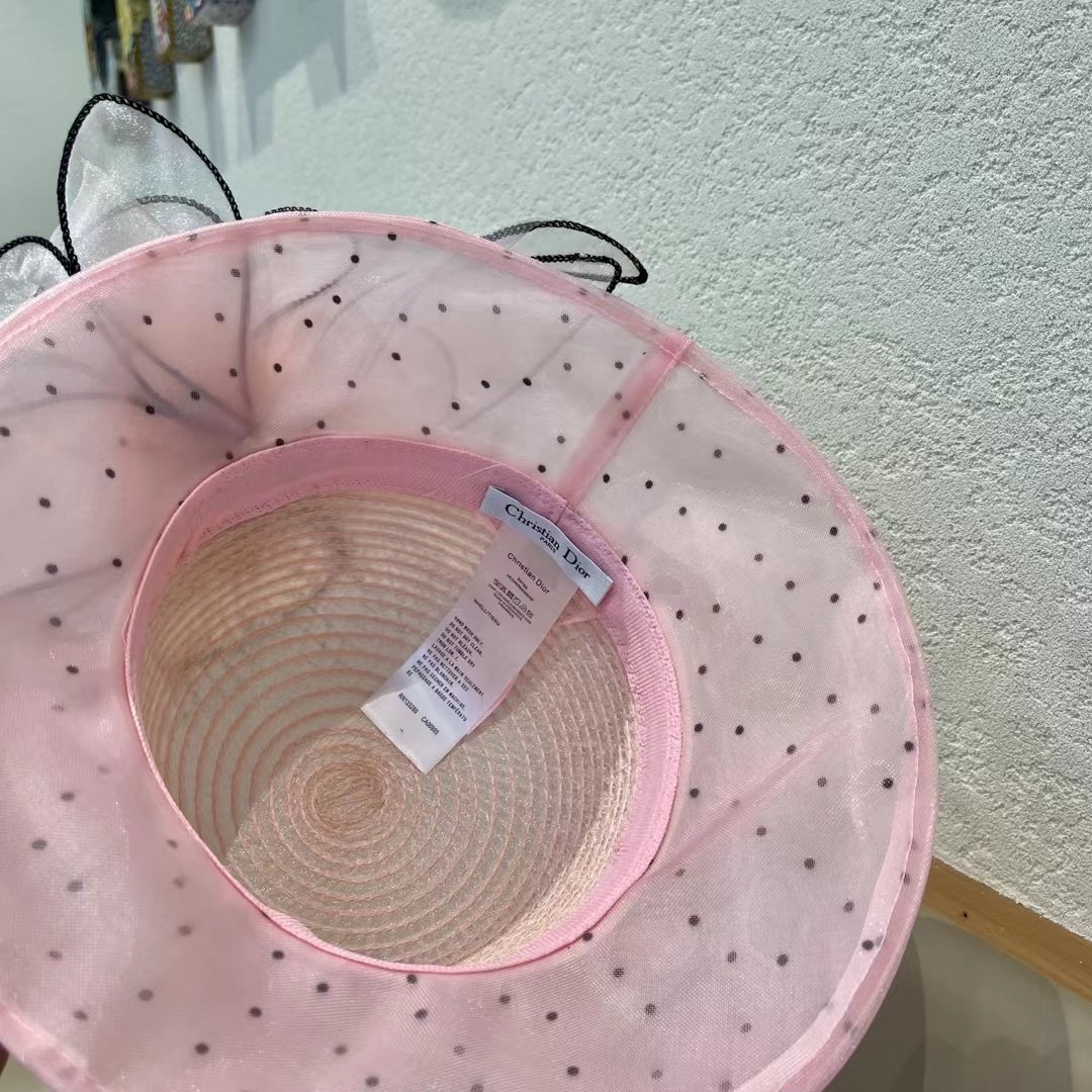 Dior 韩版遮脸时尚太阳帽女夏大花户外折叠防紫外线遮阳帽出游百搭大沿