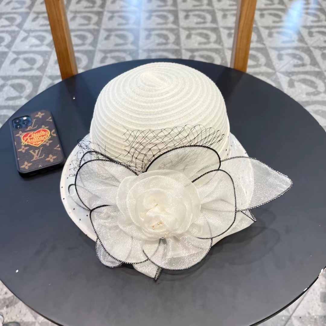 Dior 韩版遮脸时尚太阳帽女夏大花户外折叠防紫外线遮阳帽出游百搭大沿