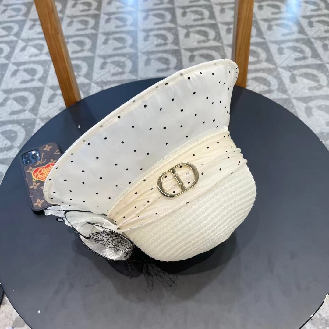 Dior 韩版遮脸时尚太阳帽女夏大花户外折叠防紫外线遮阳帽出游百搭大沿