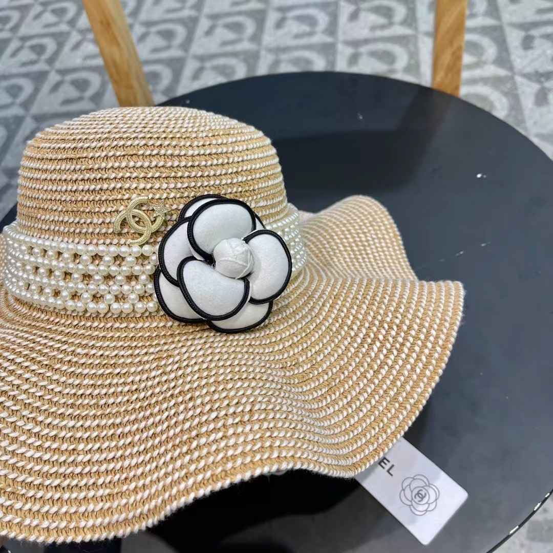 【CHANEL香奈儿】2026新款小香风草编度假风盆帽草帽，大牌风～出街旅行单品