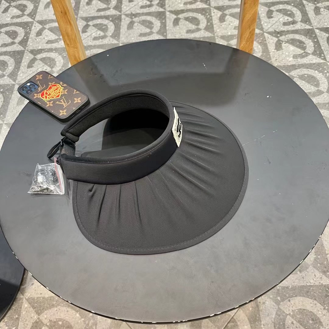   Chanel防晒帽女夏季大帽檐遮脸防紫外线空顶帽百搭显脸小海边遮阳太阳帽