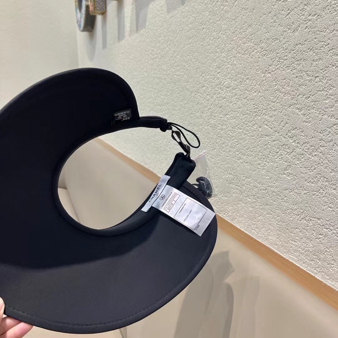   Chanel防晒帽女夏季大帽檐遮脸防紫外线空顶帽百搭显脸小海边遮阳太阳帽