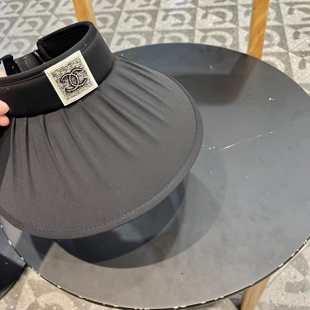   Chanel防晒帽女夏季大帽檐遮脸防紫外线空顶帽百搭显脸小海边遮阳太阳帽