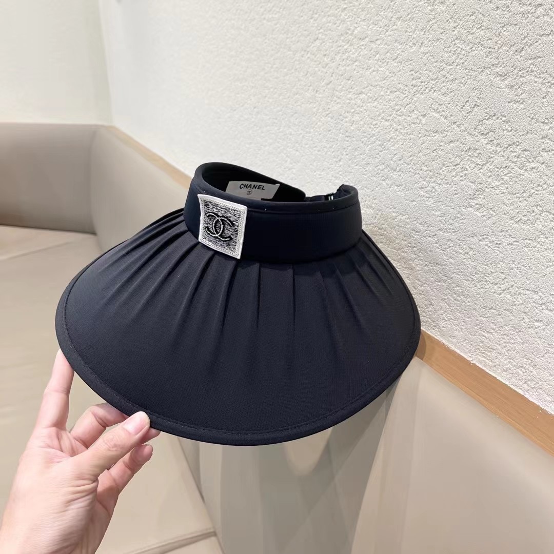   Chanel防晒帽女夏季大帽檐遮脸防紫外线空顶帽百搭显脸小海边遮阳太阳帽