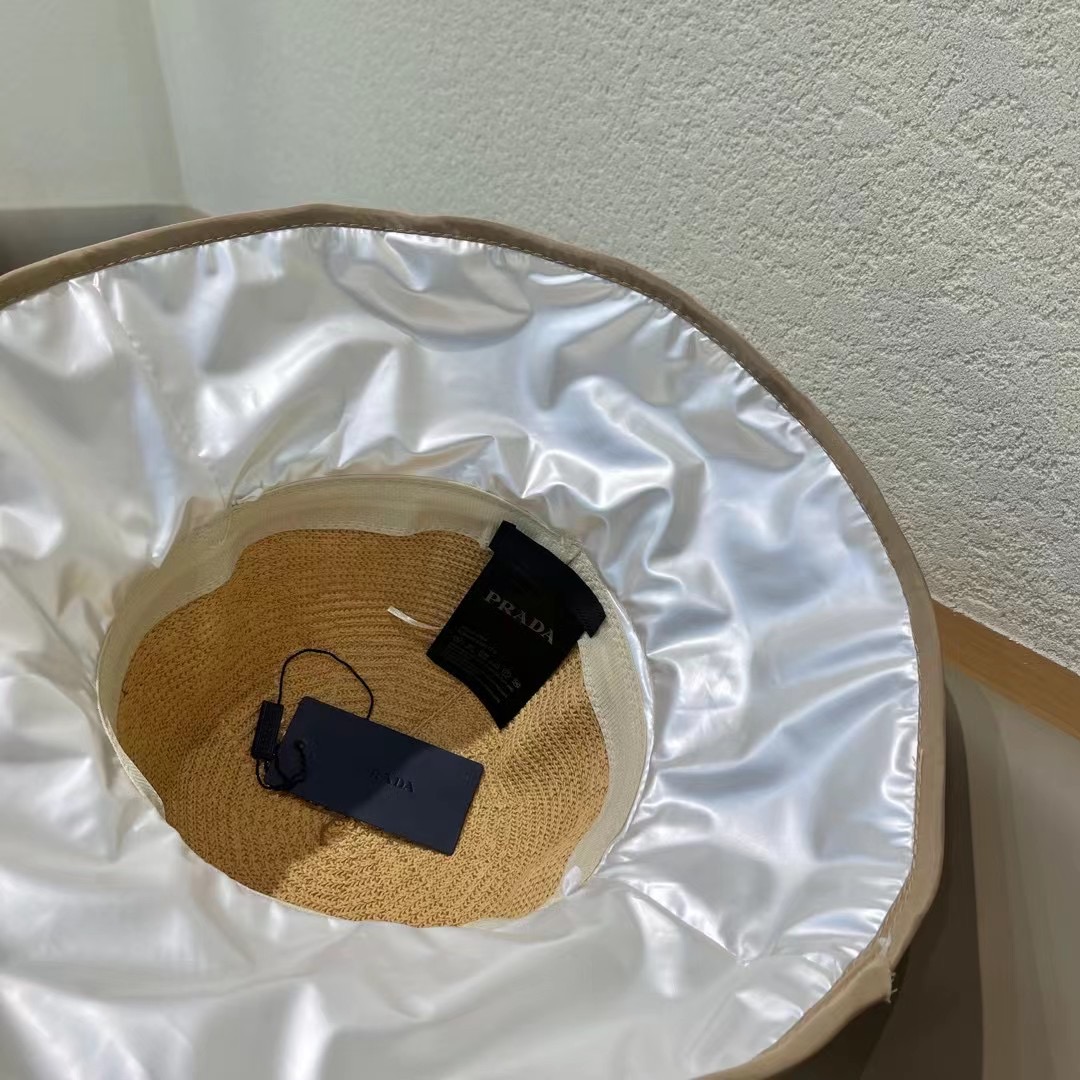 PRADA普拉达2025春款渔夫帽，遮阳防晒帽，出街必备