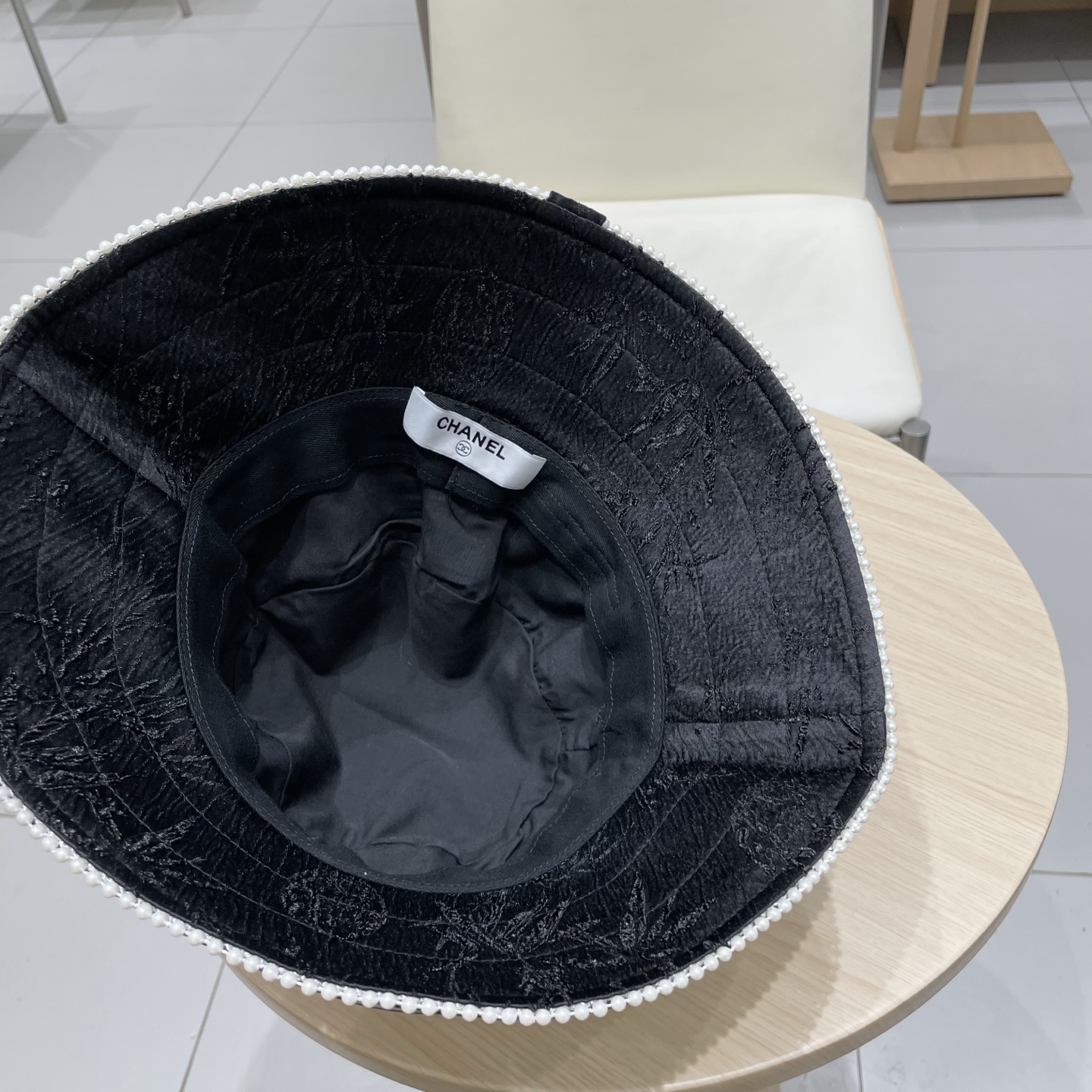 Chanel 2025春夏新款日系高品质珍珠提花渔夫帽女休闲出游防晒遮阳小盆帽