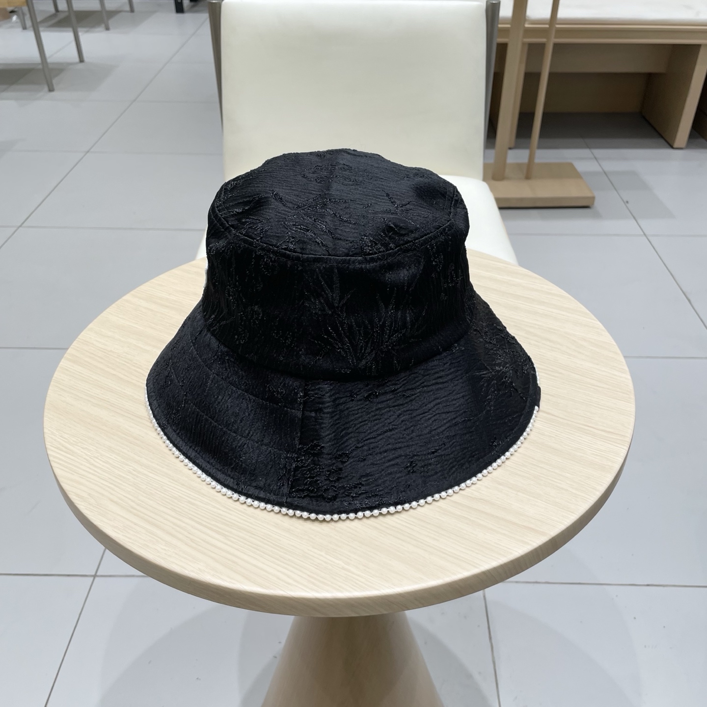 Chanel 2025春夏新款日系高品质珍珠提花渔夫帽女休闲出游防晒遮阳小盆帽