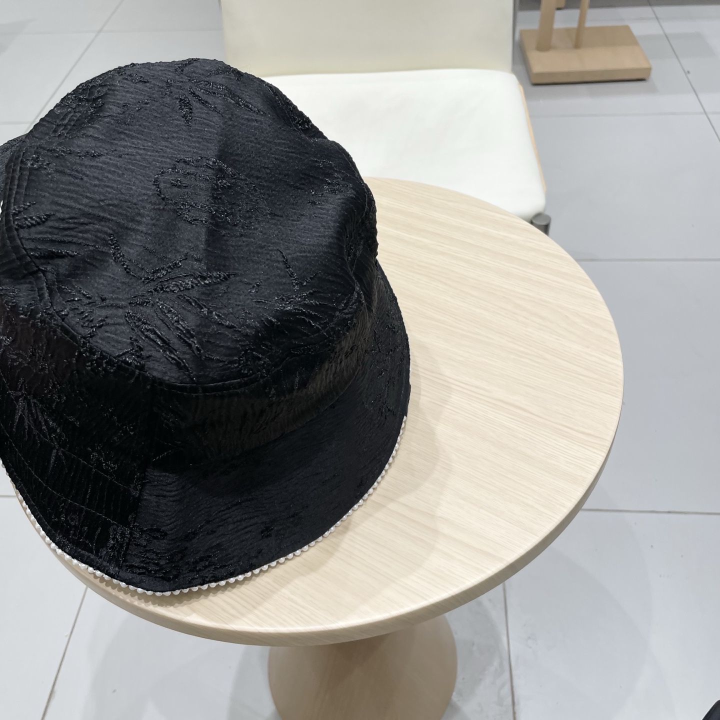 Chanel 2025春夏新款日系高品质珍珠提花渔夫帽女休闲出游防晒遮阳小盆帽