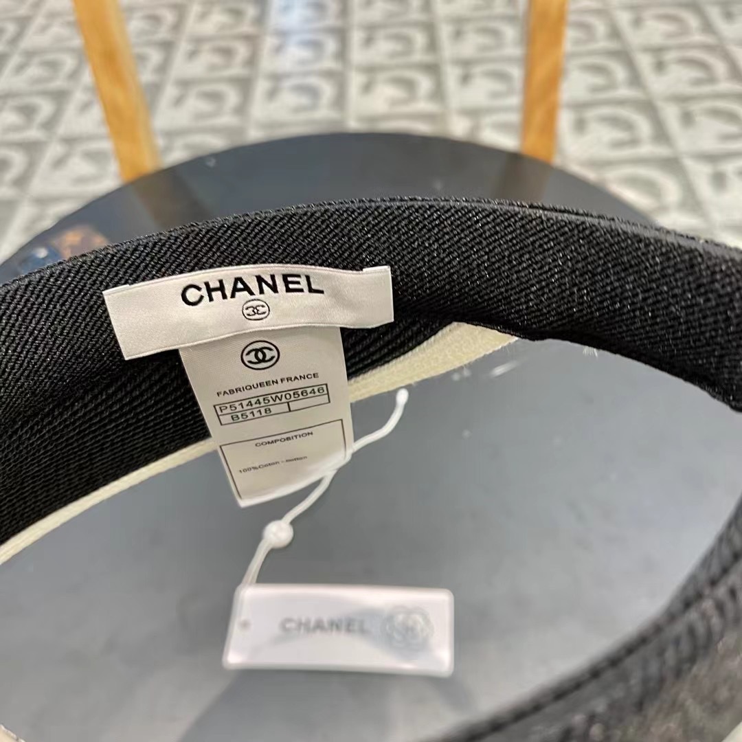 。 香耐儿Chanel帽子女夏季草帽遮阳沙滩出游遮脸防紫外线空顶帽大帽檐防晒太阳帽