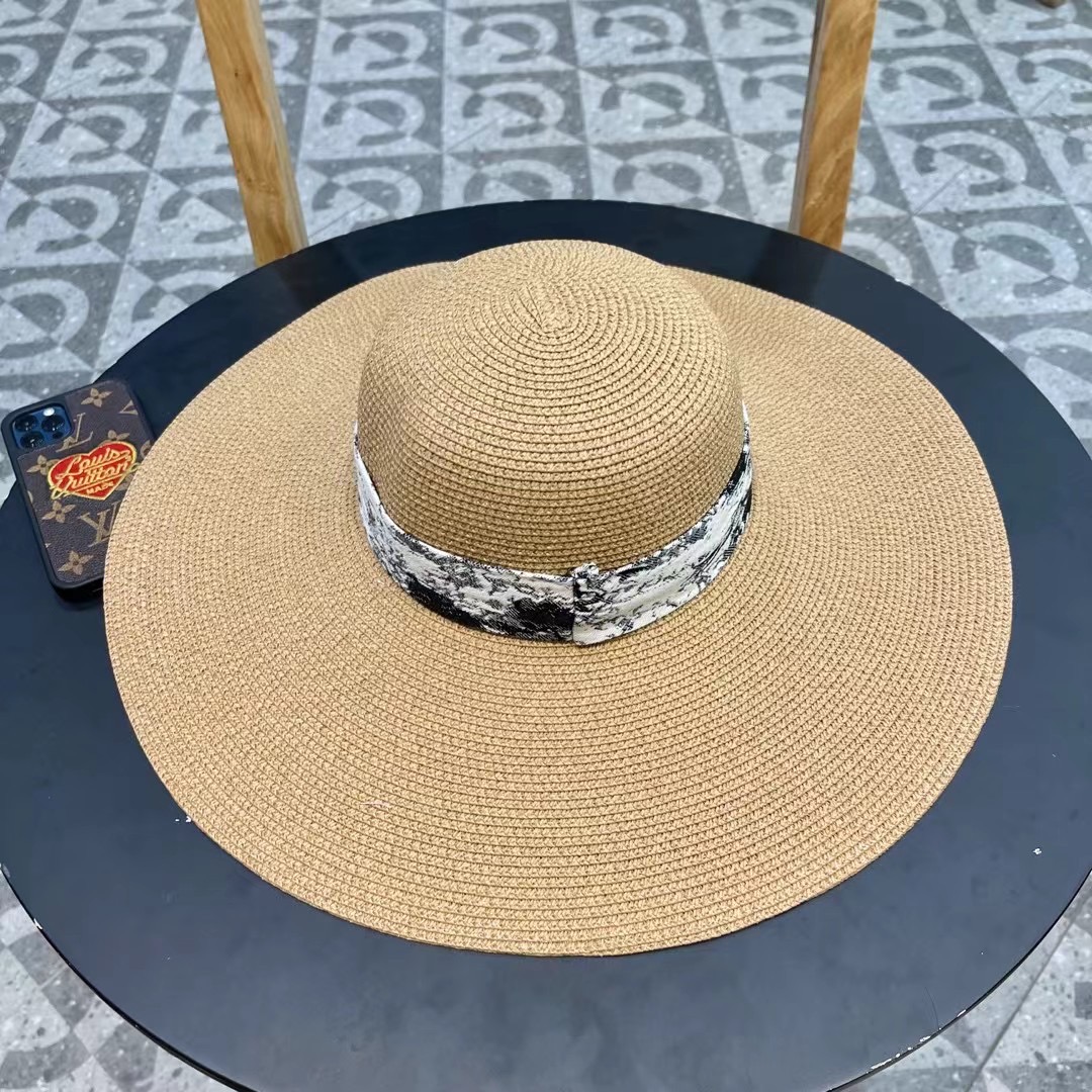 DIOR迪奥草帽❤️2026新款款圆大檐草礼帽草帽[爱心][爱心]做工细节精细，简约大方，百搭单品～出街