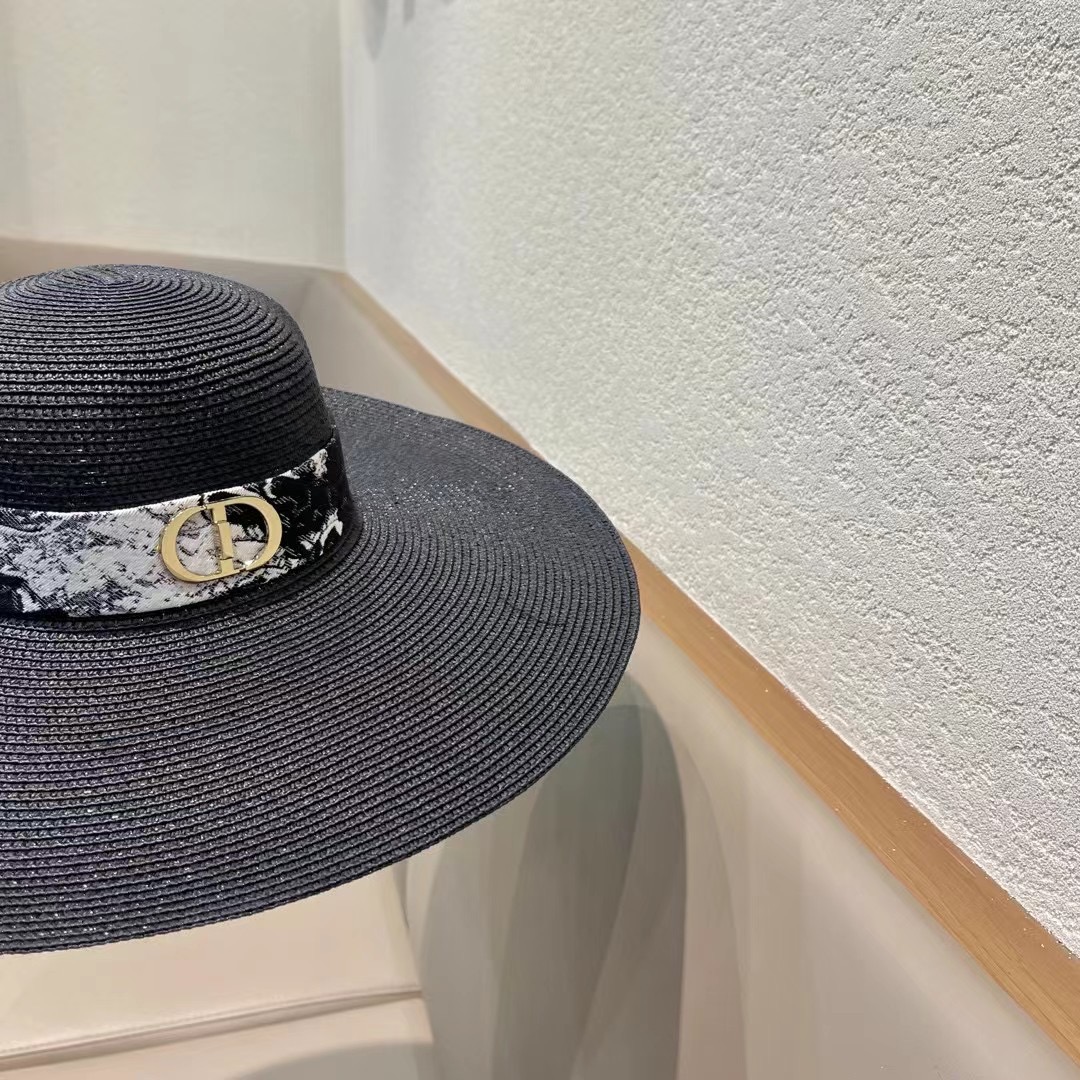 DIOR迪奥草帽❤️2026新款款圆大檐草礼帽草帽[爱心][爱心]做工细节精细，简约大方，百搭单品～出街