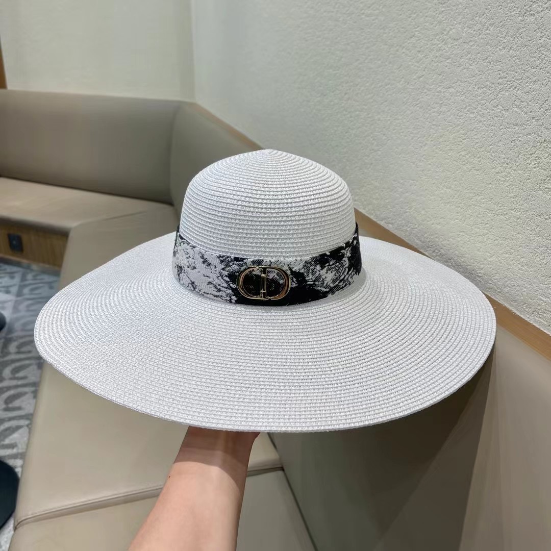 DIOR迪奥草帽❤️2026新款款圆大檐草礼帽草帽[爱心][爱心]做工细节精细，简约大方，百搭单品～出街