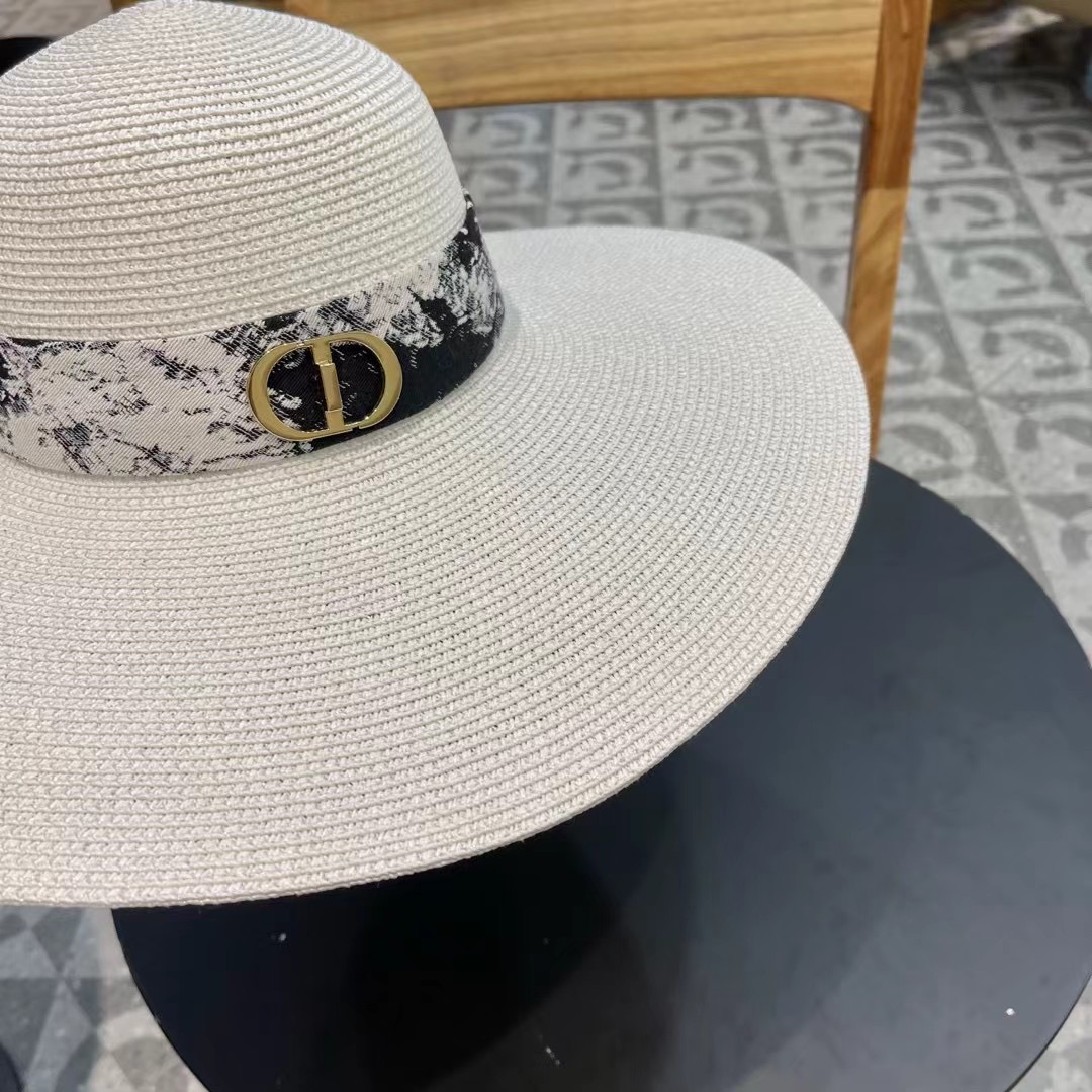 DIOR迪奥草帽❤️2026新款款圆大檐草礼帽草帽[爱心][爱心]做工细节精细，简约大方，百搭单品～出街