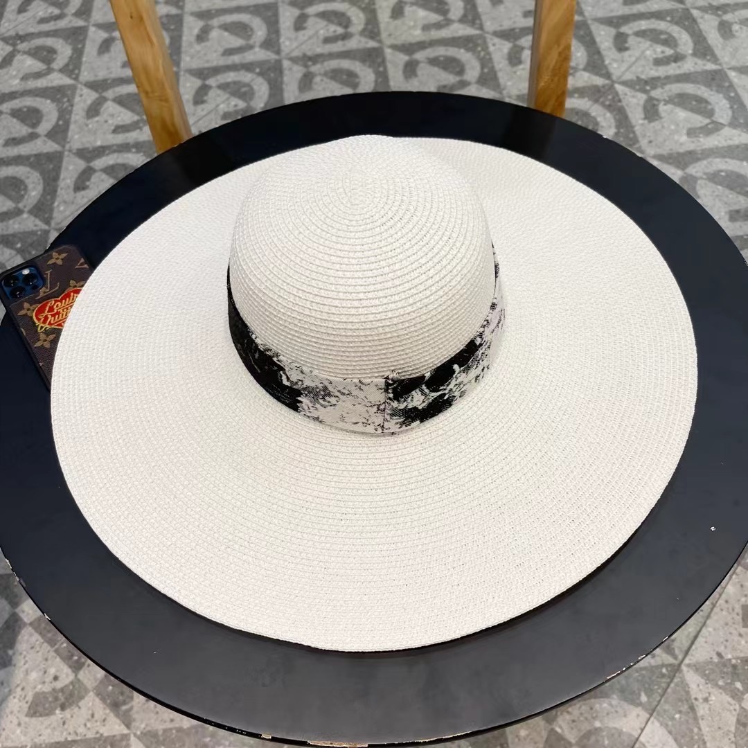 DIOR迪奥草帽❤️2026新款款圆大檐草礼帽草帽[爱心][爱心]做工细节精细，简约大方，百搭单品～出街