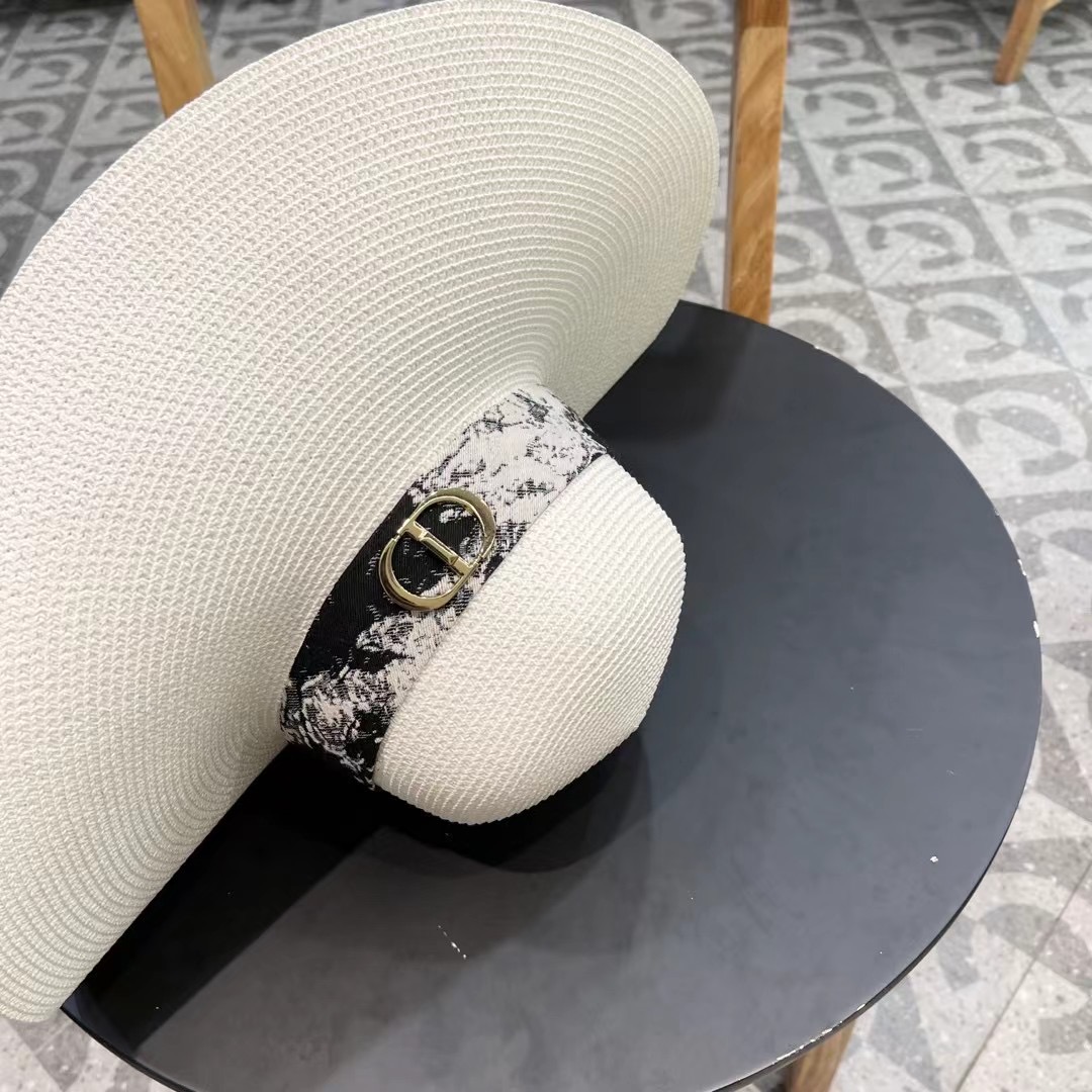 DIOR迪奥草帽❤️2026新款款圆大檐草礼帽草帽[爱心][爱心]做工细节精细，简约大方，百搭单品～出街