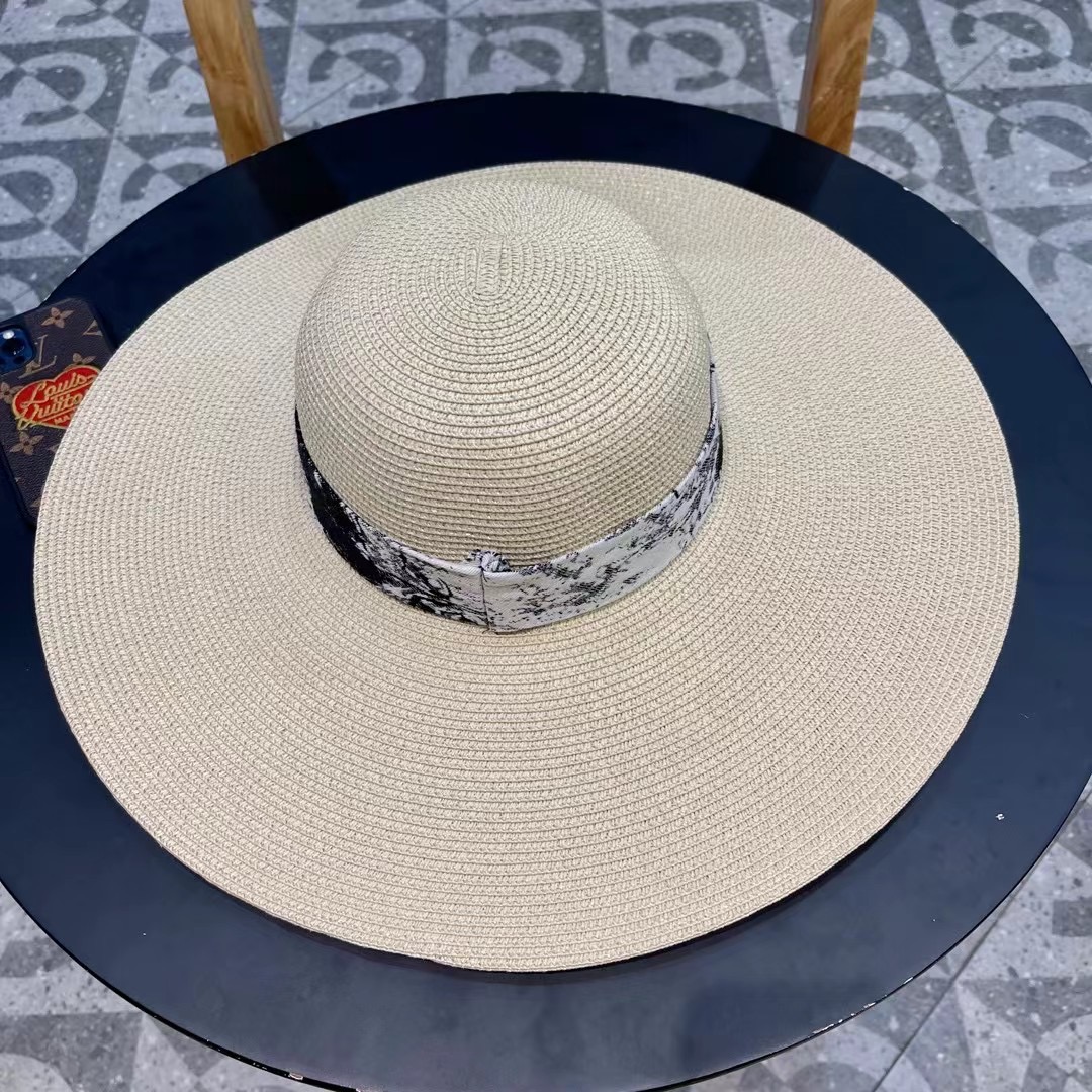 DIOR迪奥草帽❤️2026新款款圆大檐草礼帽草帽[爱心][爱心]做工细节精细，简约大方，百搭单品～出街