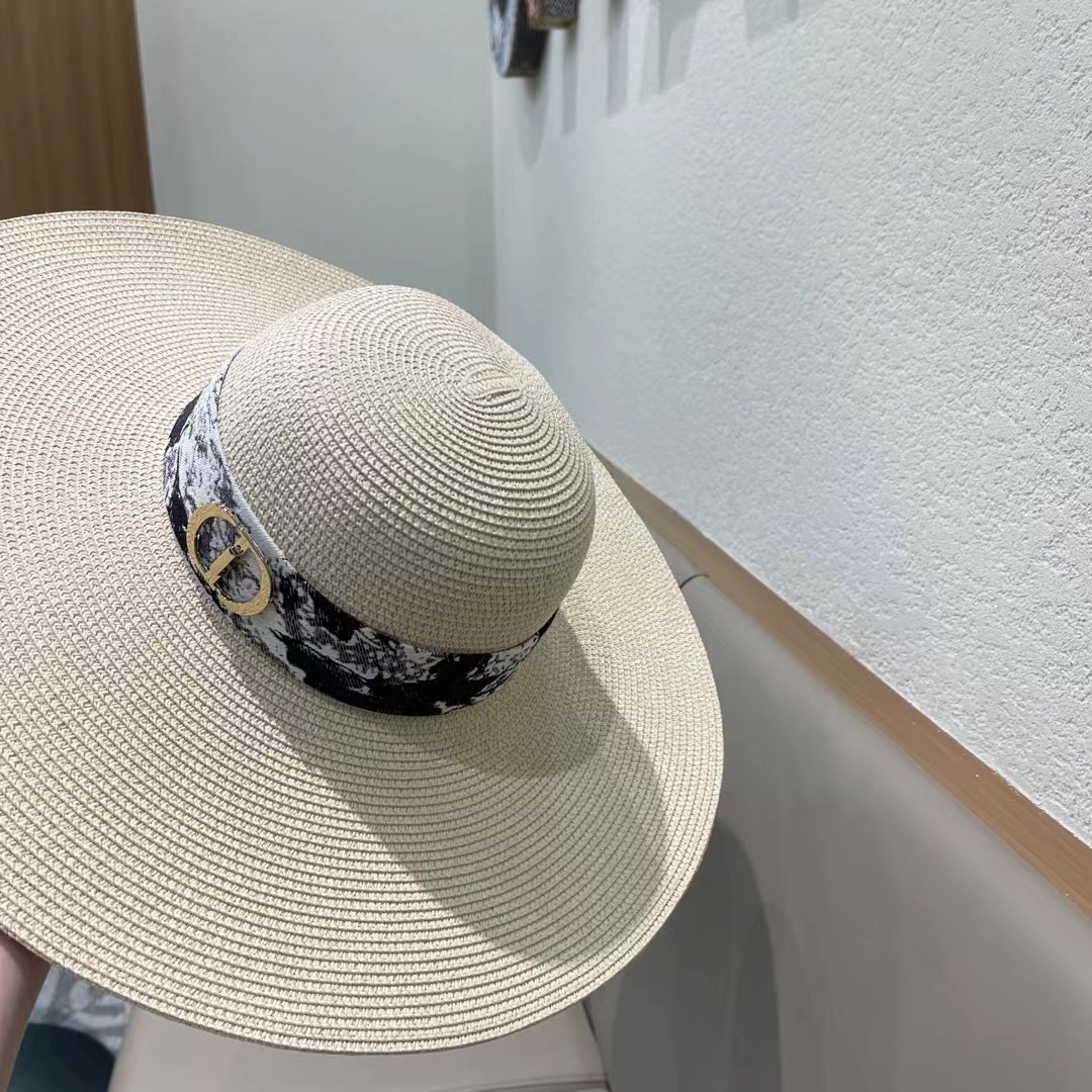 DIOR迪奥草帽❤️2026新款款圆大檐草礼帽草帽[爱心][爱心]做工细节精细，简约大方，百搭单品～出街