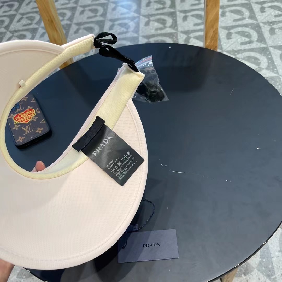 普拉达Prada新款男女夏季棒球帽运动户外空顶防晒帽子时尚流行遮阳草帽 