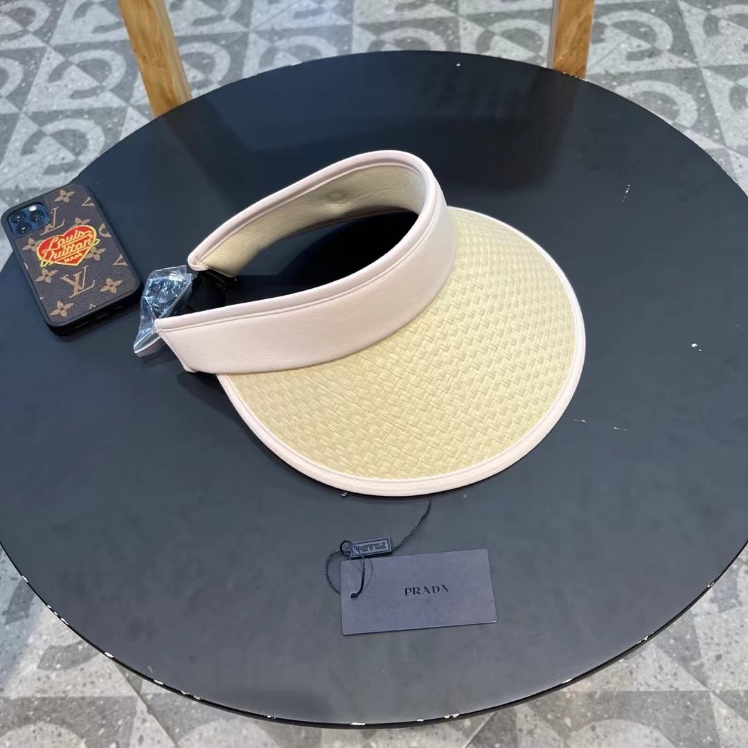 普拉达Prada新款男女夏季棒球帽运动户外空顶防晒帽子时尚流行遮阳草帽 