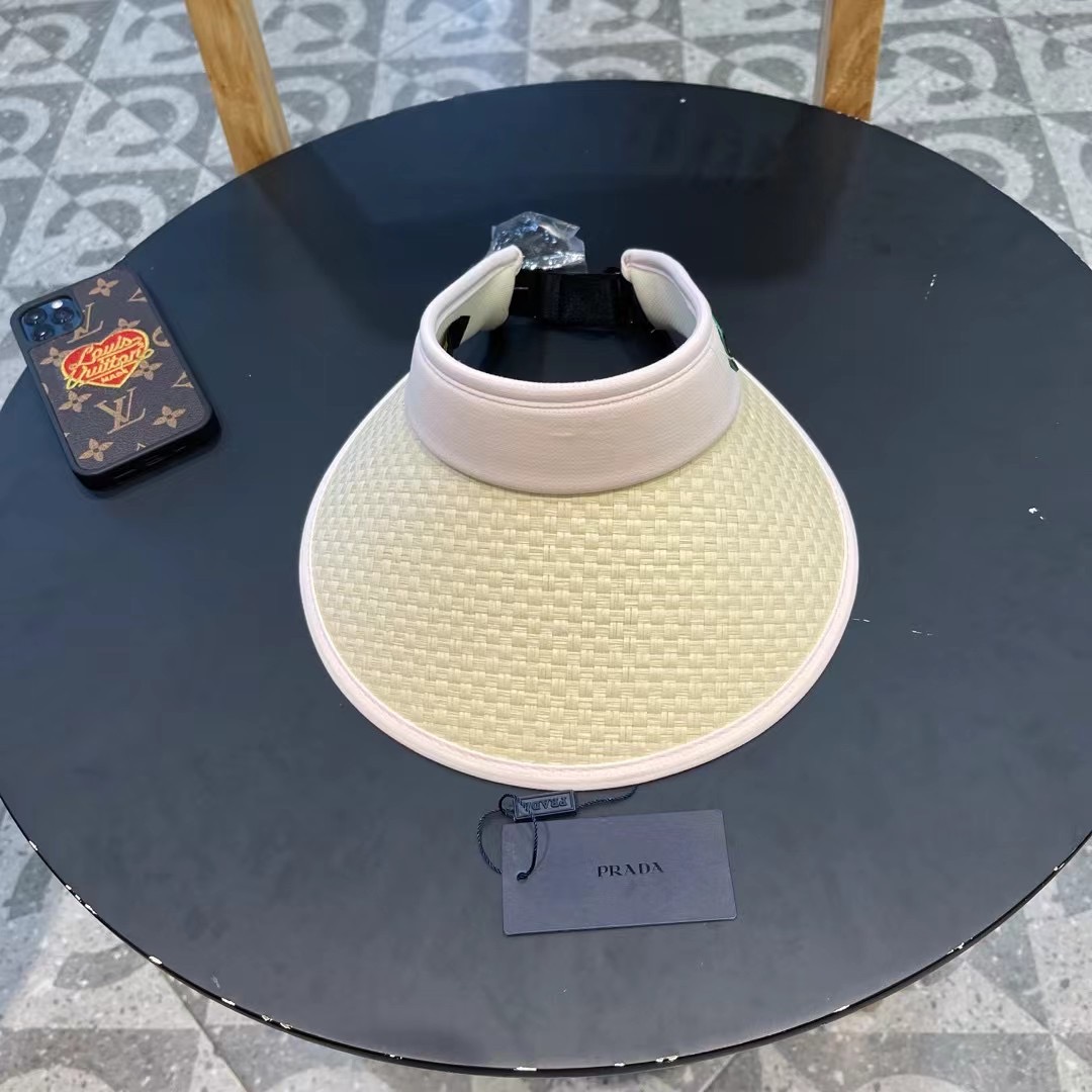 普拉达Prada新款男女夏季棒球帽运动户外空顶防晒帽子时尚流行遮阳草帽 