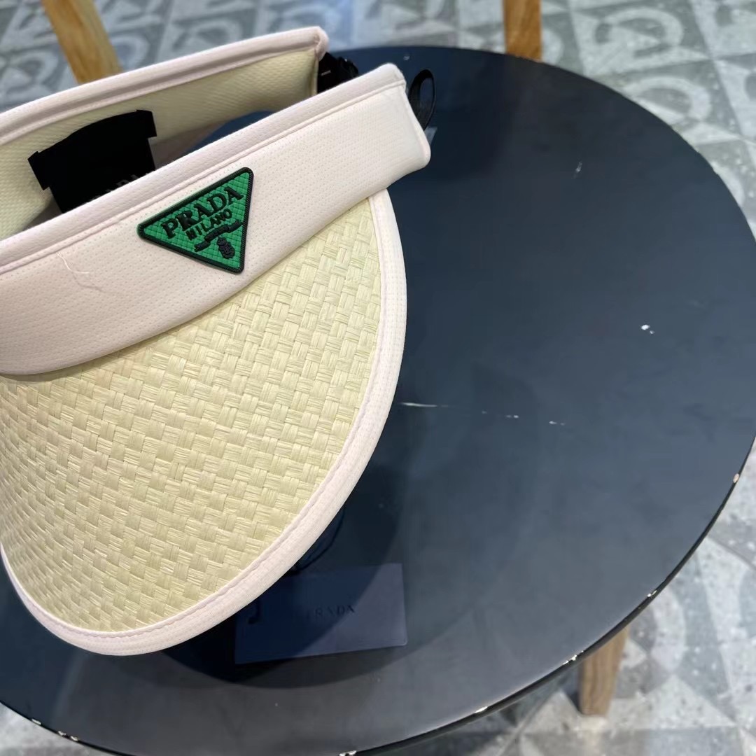 普拉达Prada新款男女夏季棒球帽运动户外空顶防晒帽子时尚流行遮阳草帽 