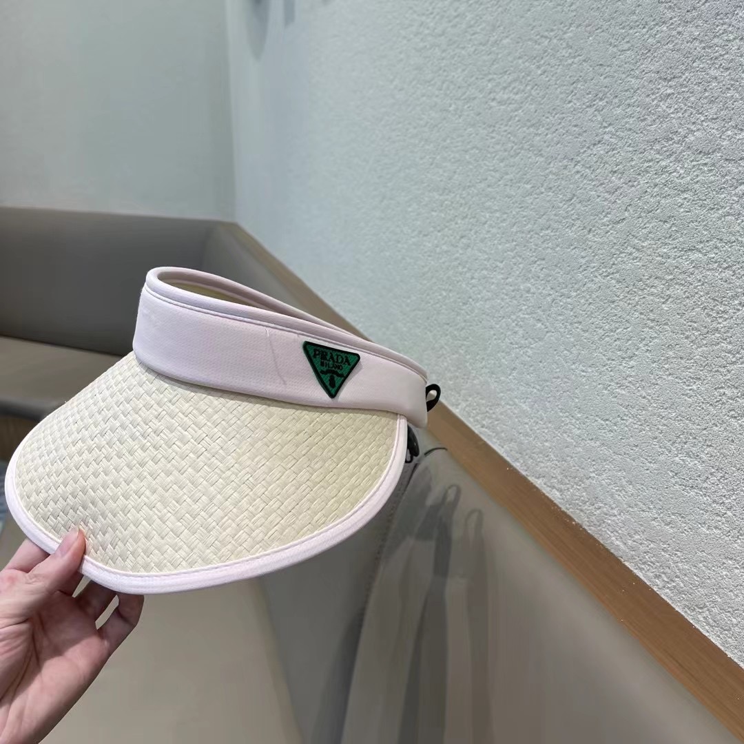 普拉达Prada新款男女夏季棒球帽运动户外空顶防晒帽子时尚流行遮阳草帽 