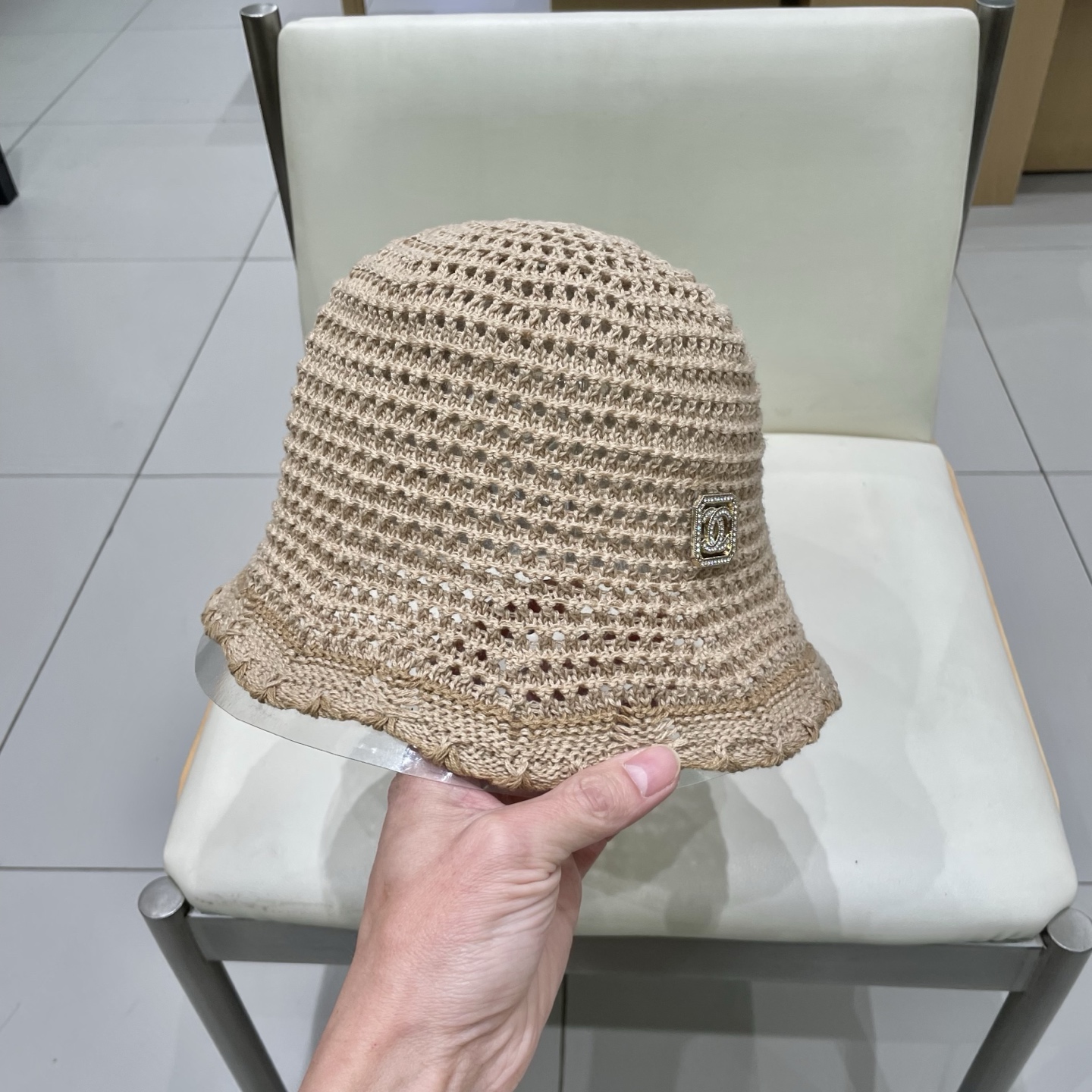 Chanel香奈儿2025镂空渔夫帽夏女透气时尚水桶帽ins风高级感正品韩版百搭盆帽