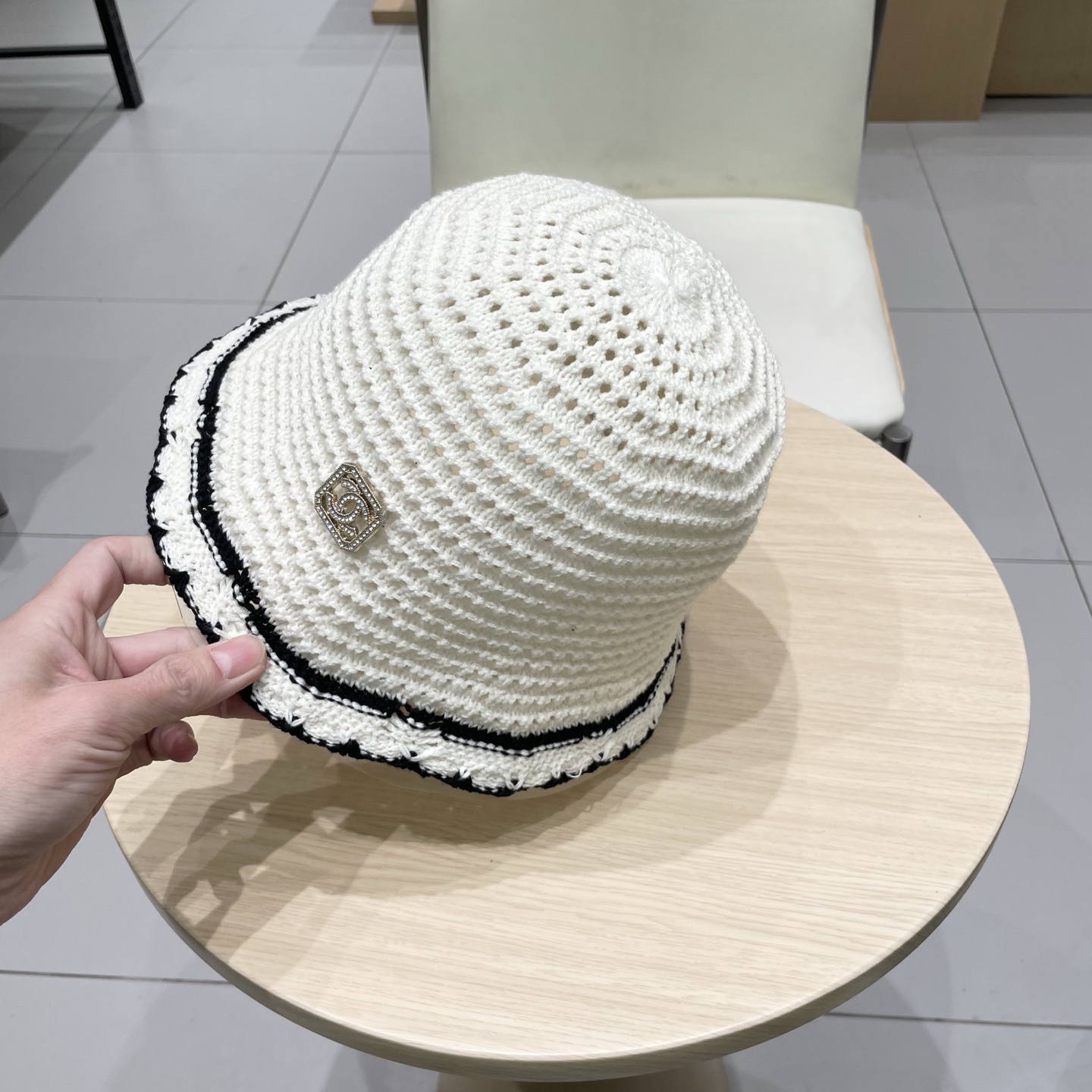 Chanel香奈儿2025镂空渔夫帽夏女透气时尚水桶帽ins风高级感正品韩版百搭盆帽