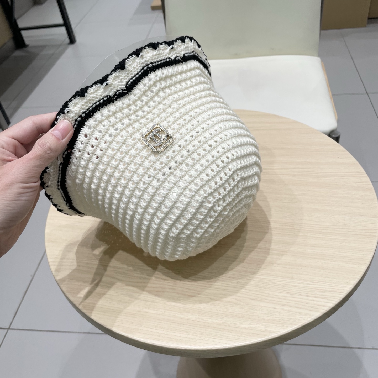 Chanel香奈儿2025镂空渔夫帽夏女透气时尚水桶帽ins风高级感正品韩版百搭盆帽