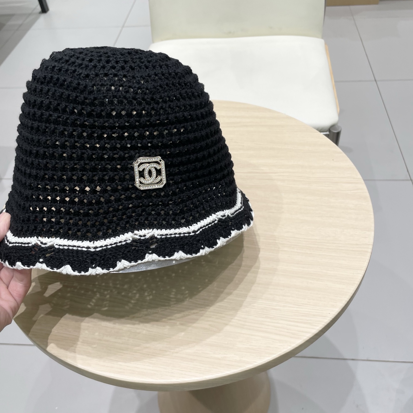 Chanel香奈儿2025镂空渔夫帽夏女透气时尚水桶帽ins风高级感正品韩版百搭盆帽