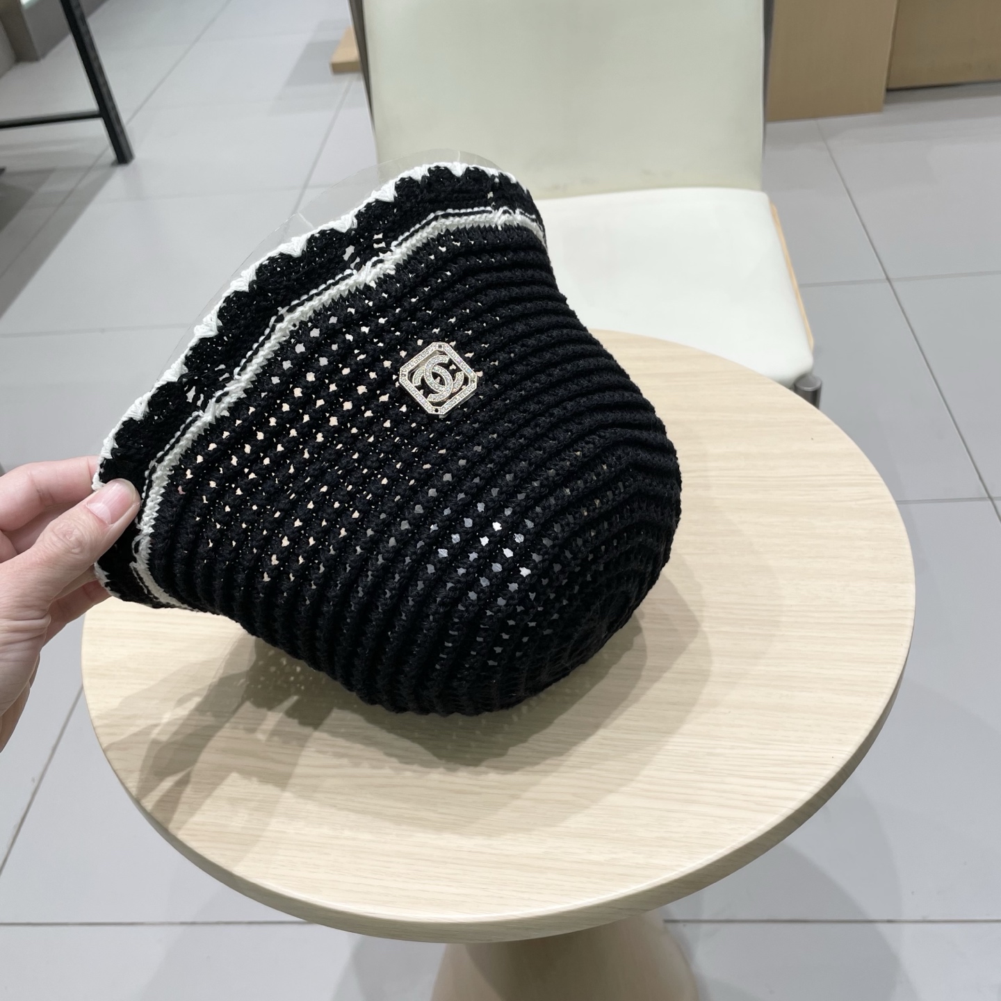 Chanel香奈儿2025镂空渔夫帽夏女透气时尚水桶帽ins风高级感正品韩版百搭盆帽