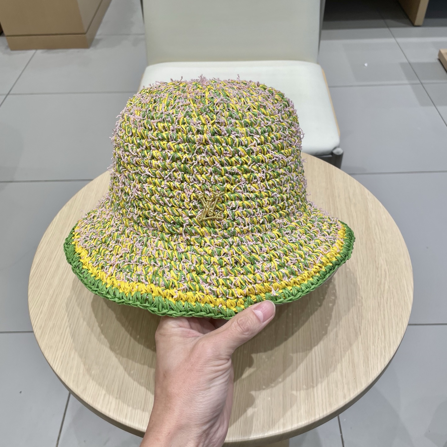  lv路易威登韩版ins手工编织渔夫帽女夏季新款百搭大帽盆帽显脸小防晒遮阳帽
