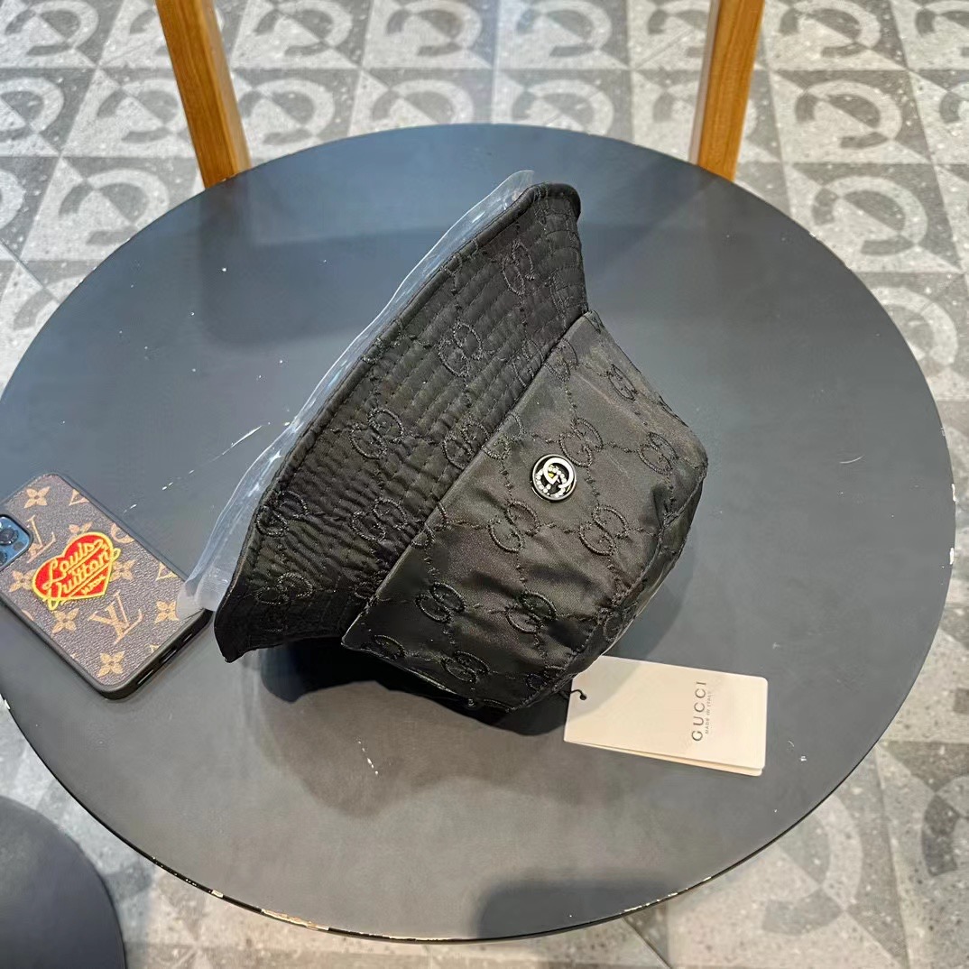  【GUCCI古奇】2024专柜新款简约刺绣款渔夫帽，很潮！休闲运动款，经典制作，超级好搭衣服！