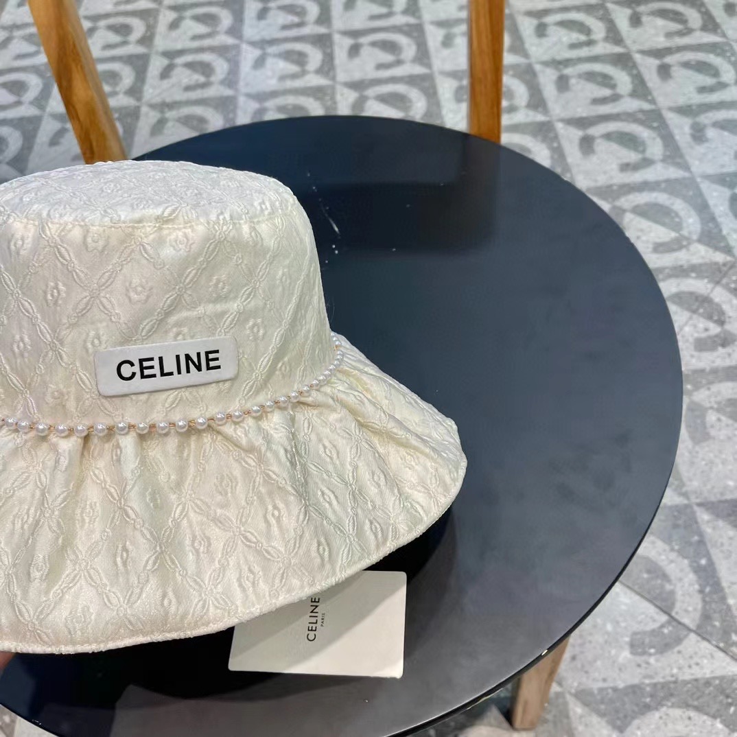   CELINE赛琳2024遮阳帽女夏天薄款时尚链条大檐渔夫帽百搭休闲显脸小遮脸防晒帽潮
