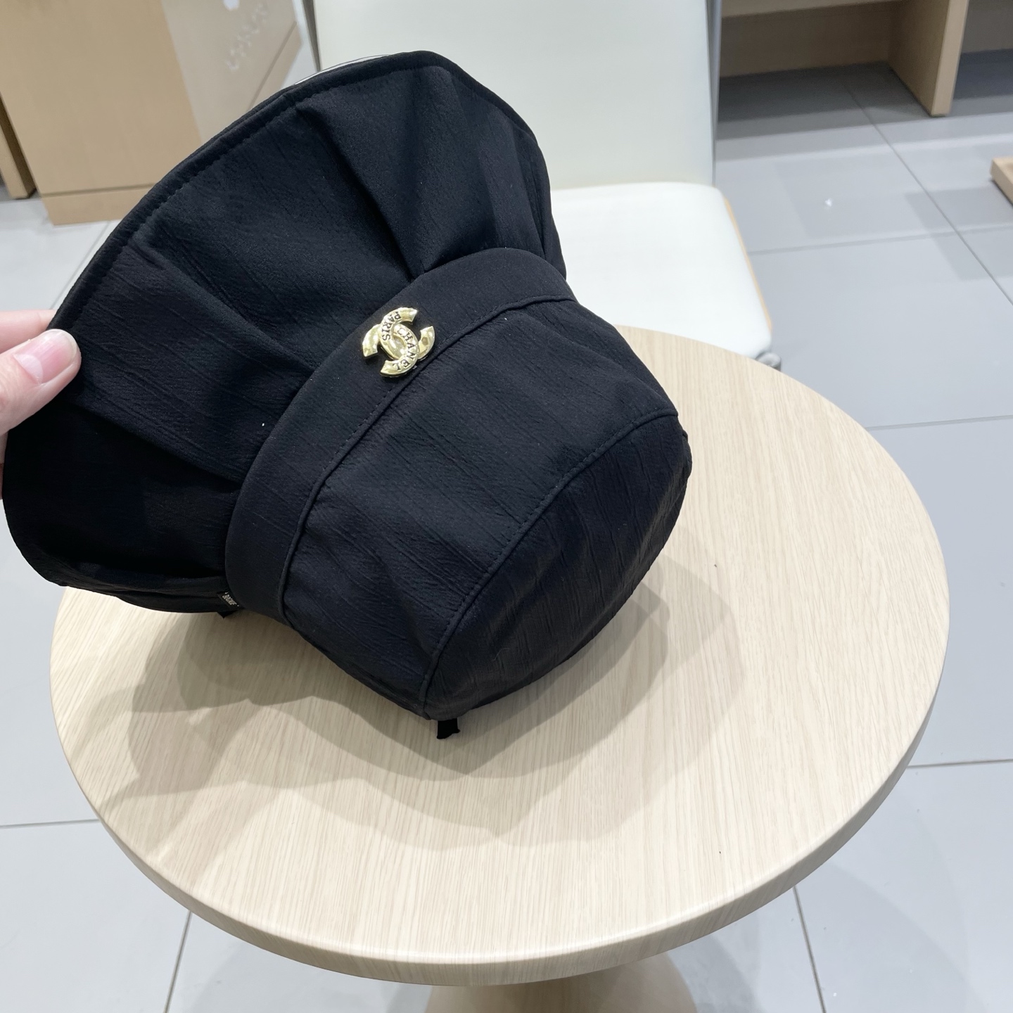  chanel简约荷叶边显脸小渔夫帽子女夏季防紫外线遮阳帽出游防晒帽潮