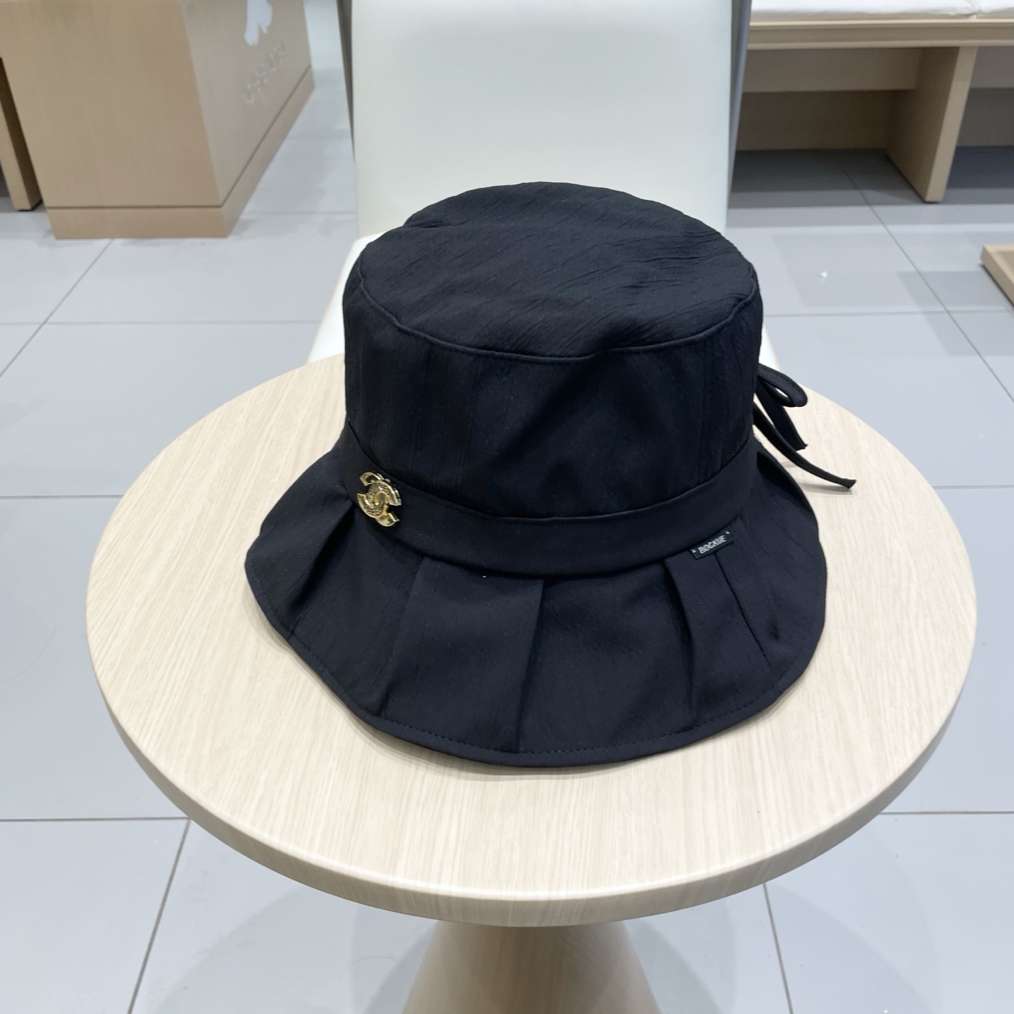  chanel简约荷叶边显脸小渔夫帽子女夏季防紫外线遮阳帽出游防晒帽潮