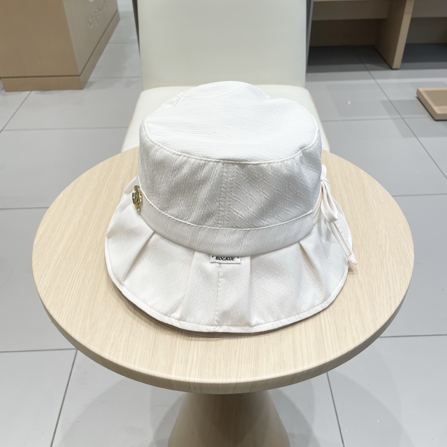  chanel简约荷叶边显脸小渔夫帽子女夏季防紫外线遮阳帽出游防晒帽潮
