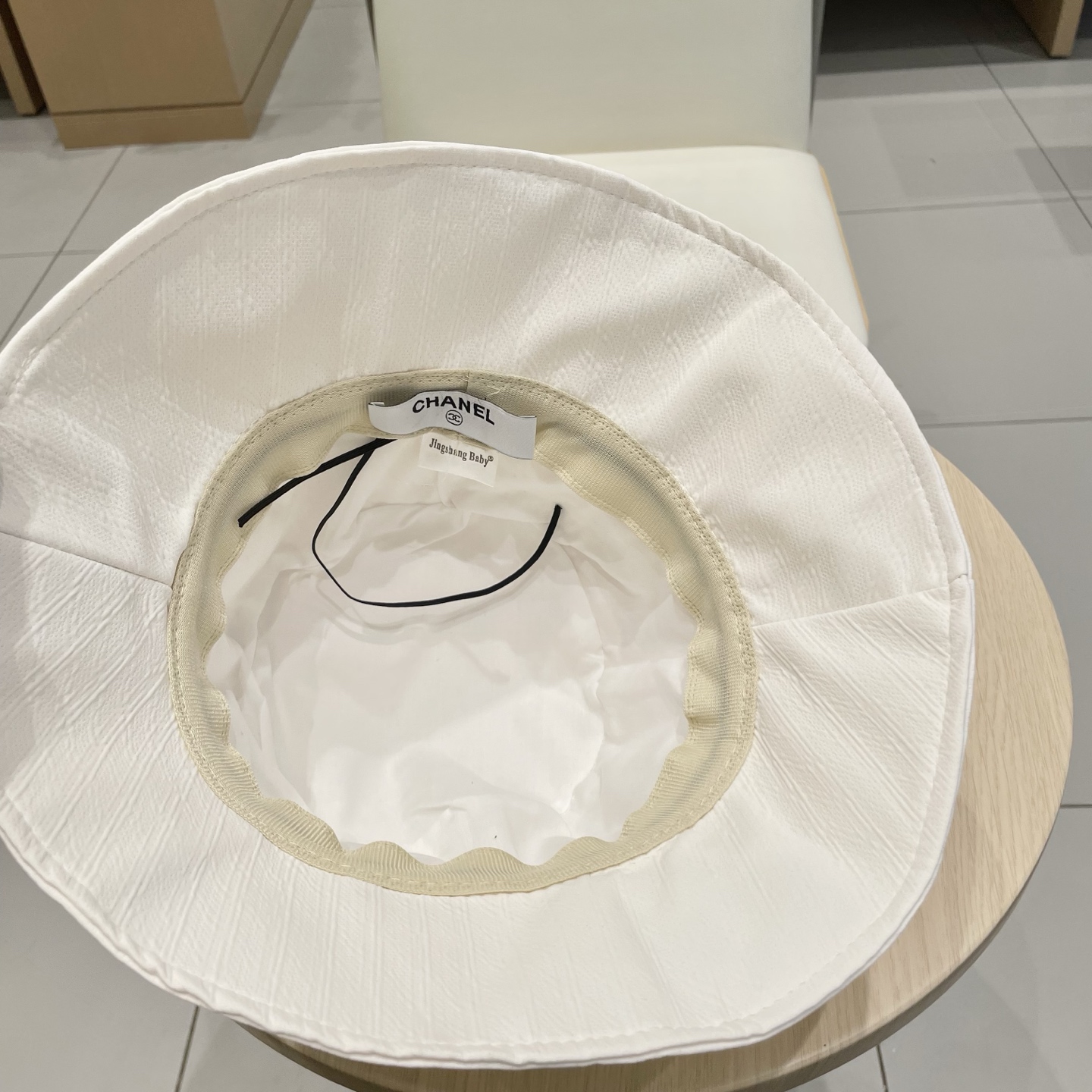  chanel简约荷叶边显脸小渔夫帽子女夏季防紫外线遮阳帽出游防晒帽潮