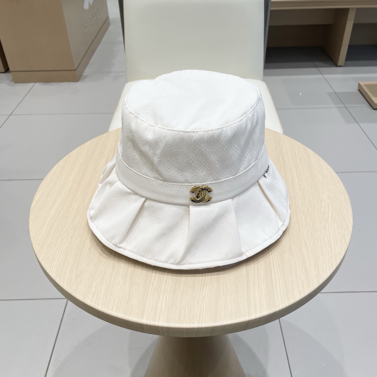  chanel简约荷叶边显脸小渔夫帽子女夏季防紫外线遮阳帽出游防晒帽潮