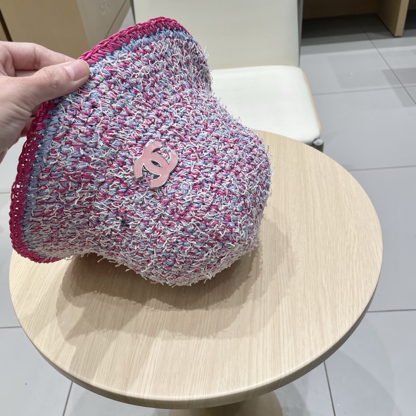  Chanel香奈儿手工编织渔夫帽女夏季新款百搭大帽盆帽显脸小防晒遮阳帽