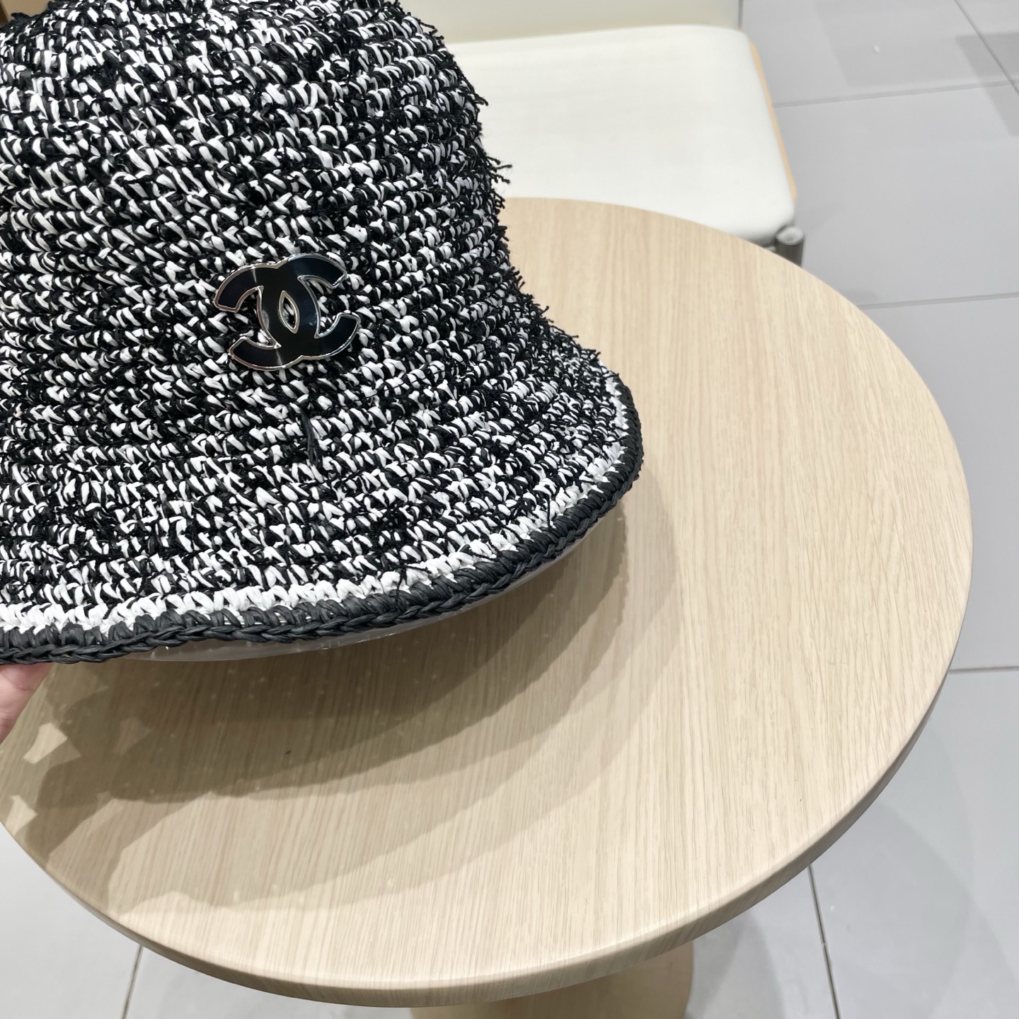  Chanel香奈儿手工编织渔夫帽女夏季新款百搭大帽盆帽显脸小防晒遮阳帽