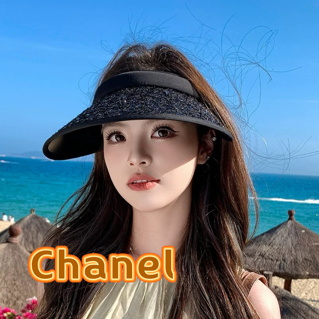  Chanel香奈儿夏天韩版时尚太阳帽女款夏季2025新款户外百搭防紫外线防晒空顶帽